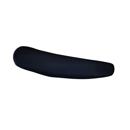 Black motorcycle seat on a white background